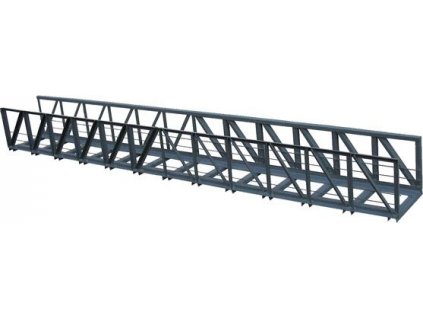 TT - železniční most rovný 340 mm kovový šedý / Hulacki K/289