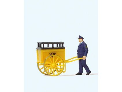 H0 - Pošťák s vozíkem / Preiser 28083