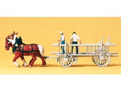 H0 - Povoz s koňmi / Preiser 30436
