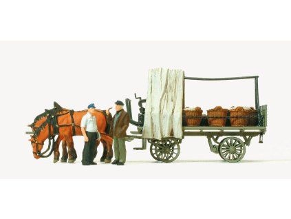 H0 - Vozík s koňmi / Preiser 30449