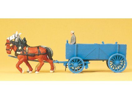 H0 - Povoz s koňmi / Preiser 30468