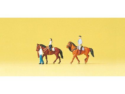 N -Hobby jezdec 2 koně a 3 figurky / Preiser 79184