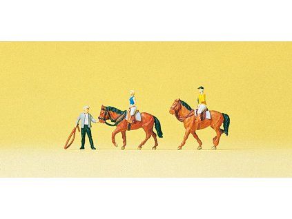 N - Jezdci - 2 koně a 3 figurky / Preiser 79185