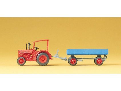 N - Traktor s vlečkou / Preiser 79502