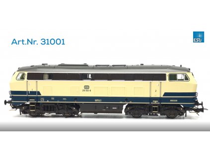 H0 - DCC/ZVUK/KOUŘ dieselová lokomotiva, V160 216 100 DB, Ep. IV, 1987 / ESU 31001