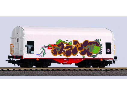 456356 schiebeplanenwg rail cargo austria vi mit graffiti