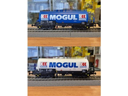 H0 - set 2 cisternových vozů  CZ-RYKO "MOGUL"  Zas, modrá/bílá  / Albert Modell 700002