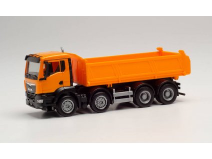 H0 - nákladní auto MAN TGS NN valník, oranžový  / Herpa 312837