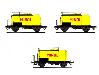 TT - set 3 ks kotlových vozů DR Minol "Deutz", Ep. IV / Saxonia 120075