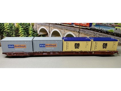H0 - Plošinový vůz Sggnss-XL Metrans + 2x MSC / IGRA MODEL 96010063