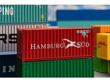 H0 - 20' kontejner HAMBURG SÜD, stavebnice / FALLER 182001