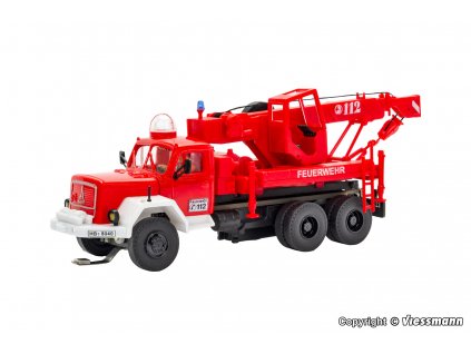 H0 - MAGIRUS DEUTZ 3-nápravový hasičský vyprošťovací jeřáb, funkční model / VIESSMANN 8051