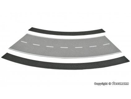 H0 - boční pruhy dlažební kostka pro silniční desku asfalt 48267 z uměleckého kamene, 2 kusy / Vollmer 48238