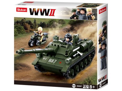 Sluban WWII M38-B0687 Sovětské samohybné dělo SU-85 - Stíhač tanků