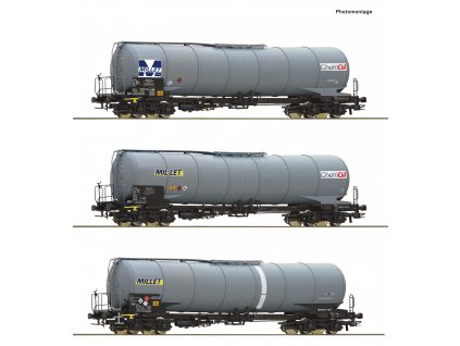 H0 - 3-dílný set cisternových vozů Millet / ROCO 6600091