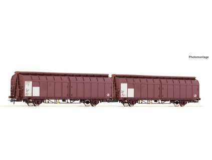 H0 - Dvojitý vůz s posuvnými stěnami, PKP Cargo  / ROCO 6600096
