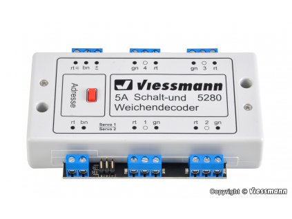 Multiprotokolové přepínání a výhybkový dekodér / Viessmann 5280