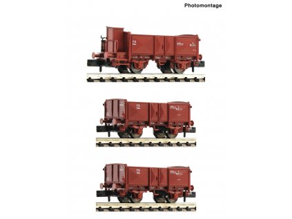 N - 3-dílný set otevřených nákladních vozů, FS / Fleischmann 6660034