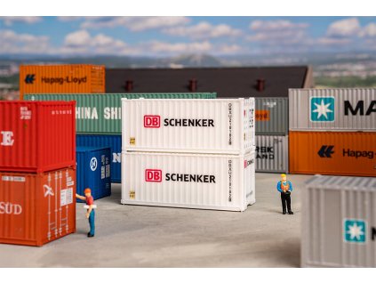 H0 - 20' kontejner DB, 2 ks, stavebnice / FALLER 182053