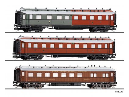 TT - set vozů „Pruský expresní vlak“ K.P.E.V. / TILLIG 01085