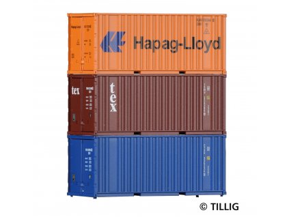 TT - 3-dílný set kontejnerů 20' Hapag-Lloyd AG / TILLIG 07706