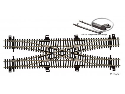 TT - Dvojité kolejové křížení DGV 253 mm 30°, 4 výhybky, nová verze / TILLIG 83212