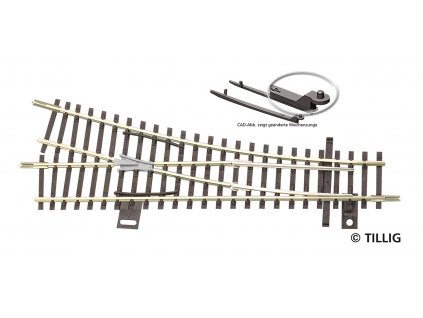 TT - výhybka EW1 pravá 15°, nový typ / TILLIG 83328