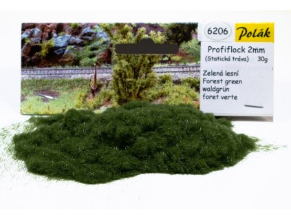 Profiflock 2 mm statická tráva zelená lesní / Polák model 6206