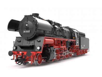 TT - parní lokomotiva BR 58 3027, T34 Tender / SAXONIA MODELLBAU 120105