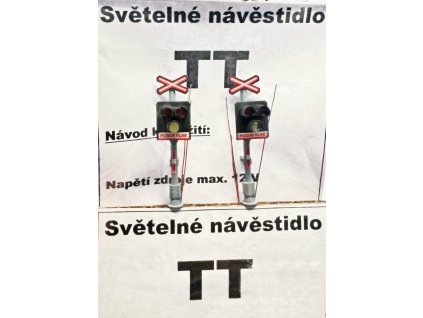 H0/TT - Světelný přejezd 2x červená + 1x bílá, jednokolejný / malosérie 418