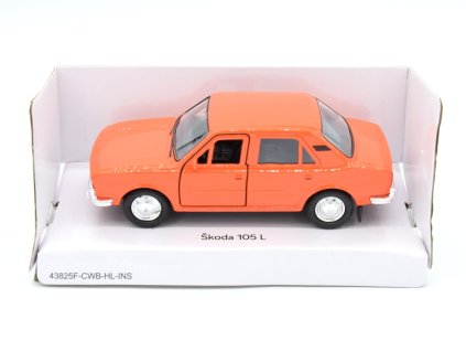 auto Škoda 105L 1:34 oranžová / Welly WE43825-ORA