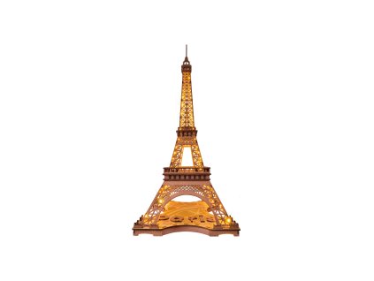 RoboTime 3D Dřevěné puzzle Rolife Noc Eiffelovy věže svítící