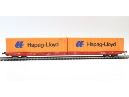 H0 - Plošinový vůz Sggnss SK RailCargo Operator Hapag Lloyd / IGRA MODEL 96010094