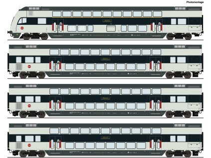 H0 - DCC Sada 4 patrových vozů DSB / ROCO 6210147