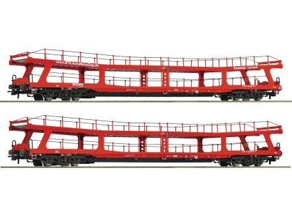 H0 - Sada 2 vozů na přepravu aut DDm BTE / ROCO 77047