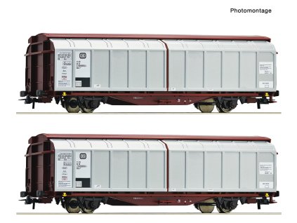 H0 - Sada 2 vozů s posuvnou stěnou DB / ROCO 6600111