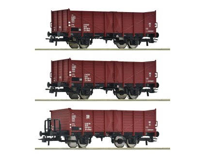 AKCE! H0 - Sada 3 otevřených vozů DR / ROCO 6600146