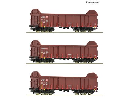H0 - Sada 3 otevřených vozů Ealos-t DB AG / ROCO 6600131
