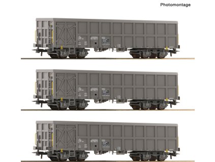 H0 - Souprava 3 otevřených nákladních vozů SNCF / ROCO 6600203