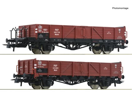 H0 - Sada 2 otevřených vozů PKP / ROCO 6600150