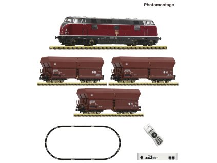 N - DCC z21 start set lokomotiva DB 221 a nákladní vlak, koleje, MM / Fleischmann 5170003