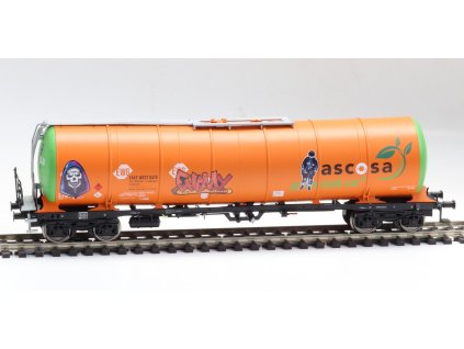 H0 - kotlový vůz Zans 98 green tank car ® číslo 3, graffiti  / IGRA MODEL 96110043g