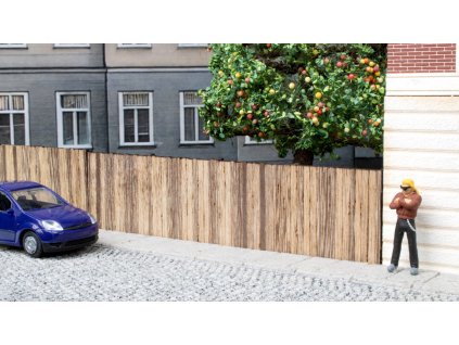 H0 - Dřevěný plot, 37 cm délka, 2,4 cm výška / NOCH 14213