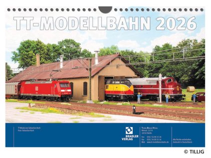 TT - nástěnný kalendář modelová železnice 2026, formát A4 / TILLIG 09574 E