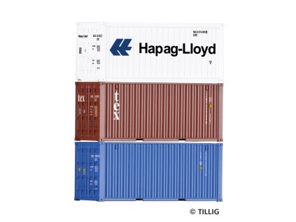 H0 - Set tří kontejnerů / TILLIG 09836