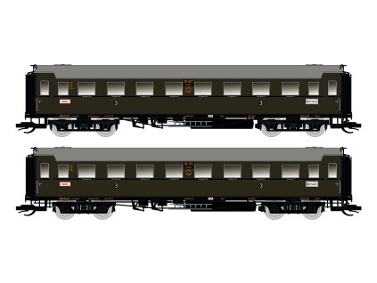 TT - DCC set 2 osobních vozů C4Ü Sa 07 s osvětlením, DRG Ep.II / SAXONIA 120179