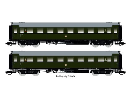 H0 - DCC set 2 osobních vozů C4Ü Sa 07 s osvětlením, DR Ep.III / SAXONIA 87183
