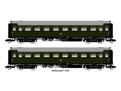 H0 - DCC set 2 osobních vozů C4Ü Sa 07 s osvětlením, DB Ep.III / SAXONIA 87187