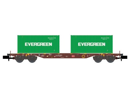 N - Kontejnerový vůz Sgjkkmms 699 DB, Ep.IV, Evergreen / Hobbytrain H23204