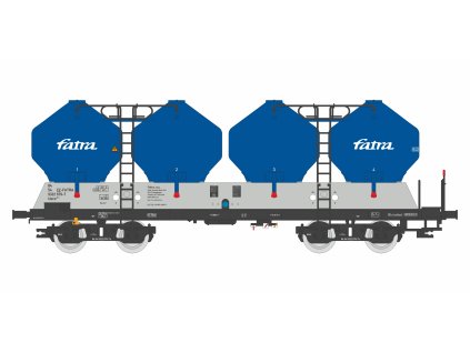 TT - vůz na sypké hmoty Uacs Fatra CZ 679-7, šedo modrý / Igra model 96400009